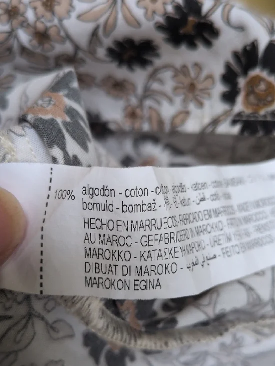 Zara Floral Ruffle Blouse in Cream & Brown - Picture 13 of 13